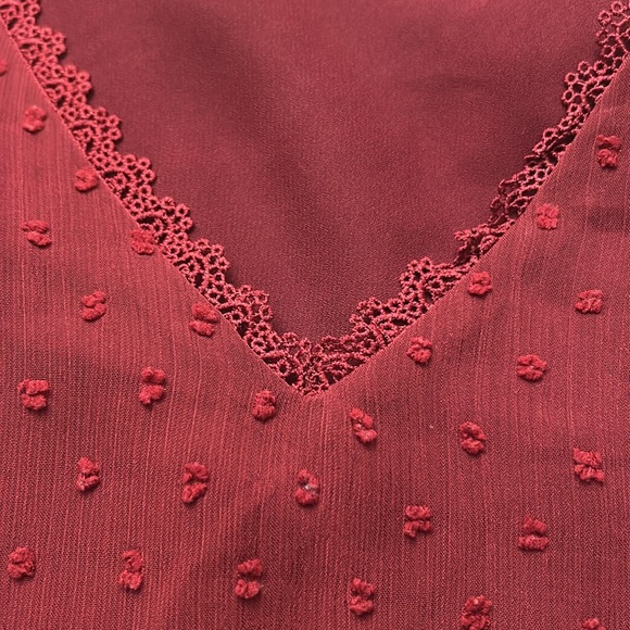 Andree by Unit Dot Blouse Maroon/Burgundy Medium - Picture 7 of 10